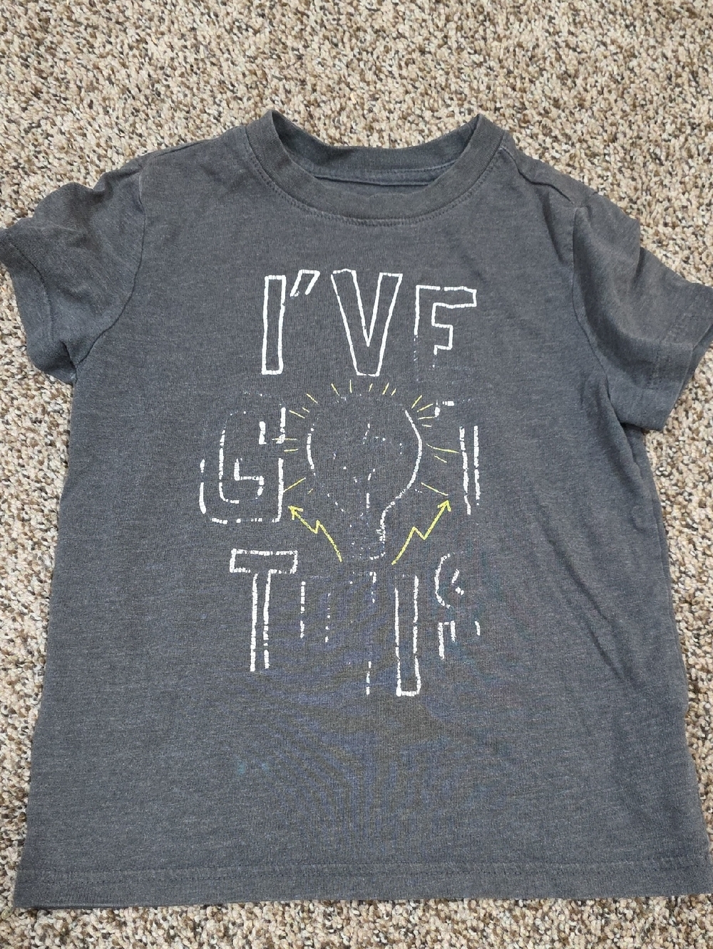 Cat & Jack Charcoal Tee with Light Bulb Graphic and Yellow Accents